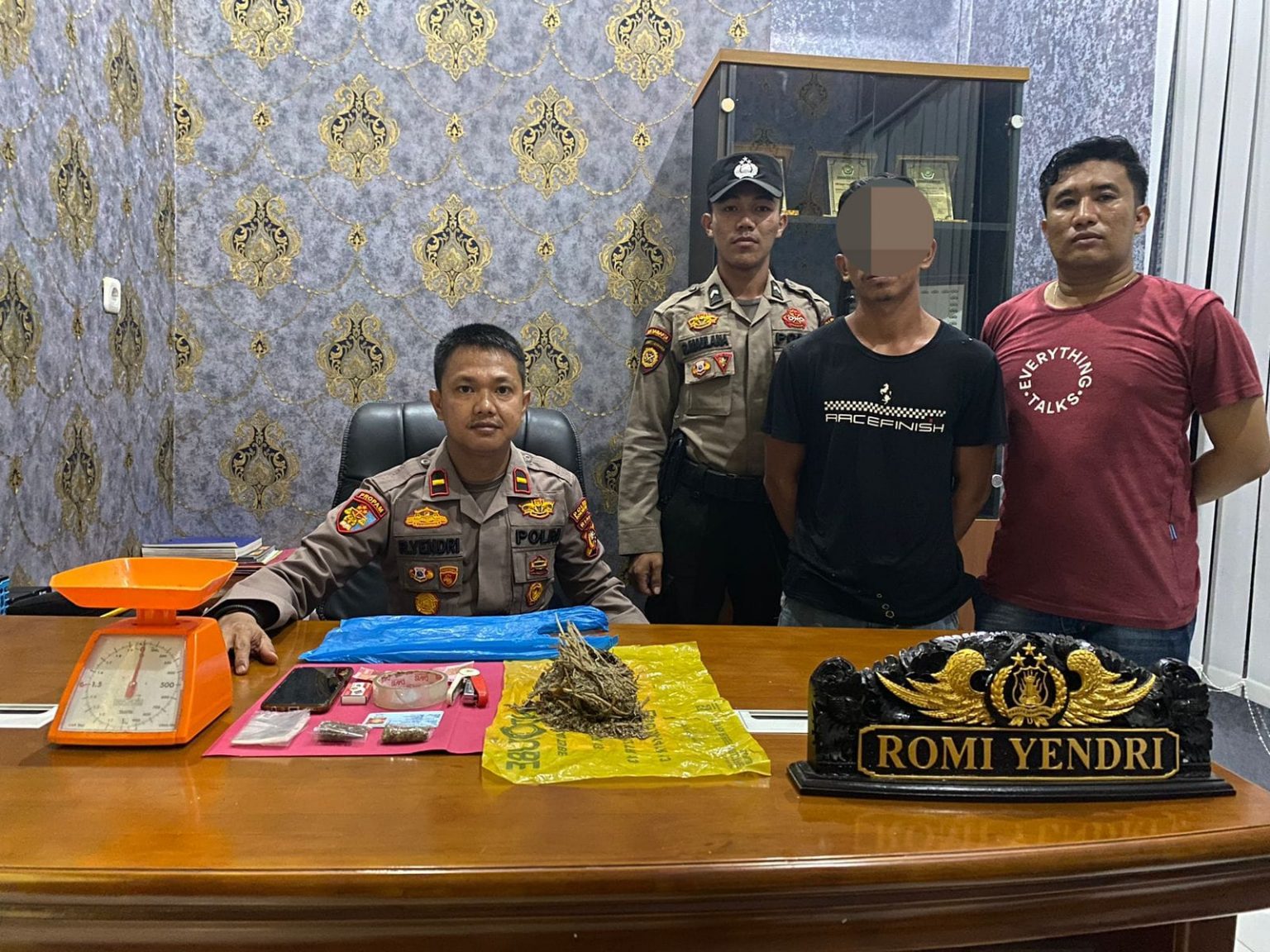 Diinformasikan Sering Transaksi Ganja, Personil Polsek Bonaidarussalam Ringkus Pelaku